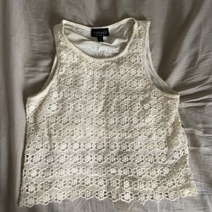 White floral lace TopShop top